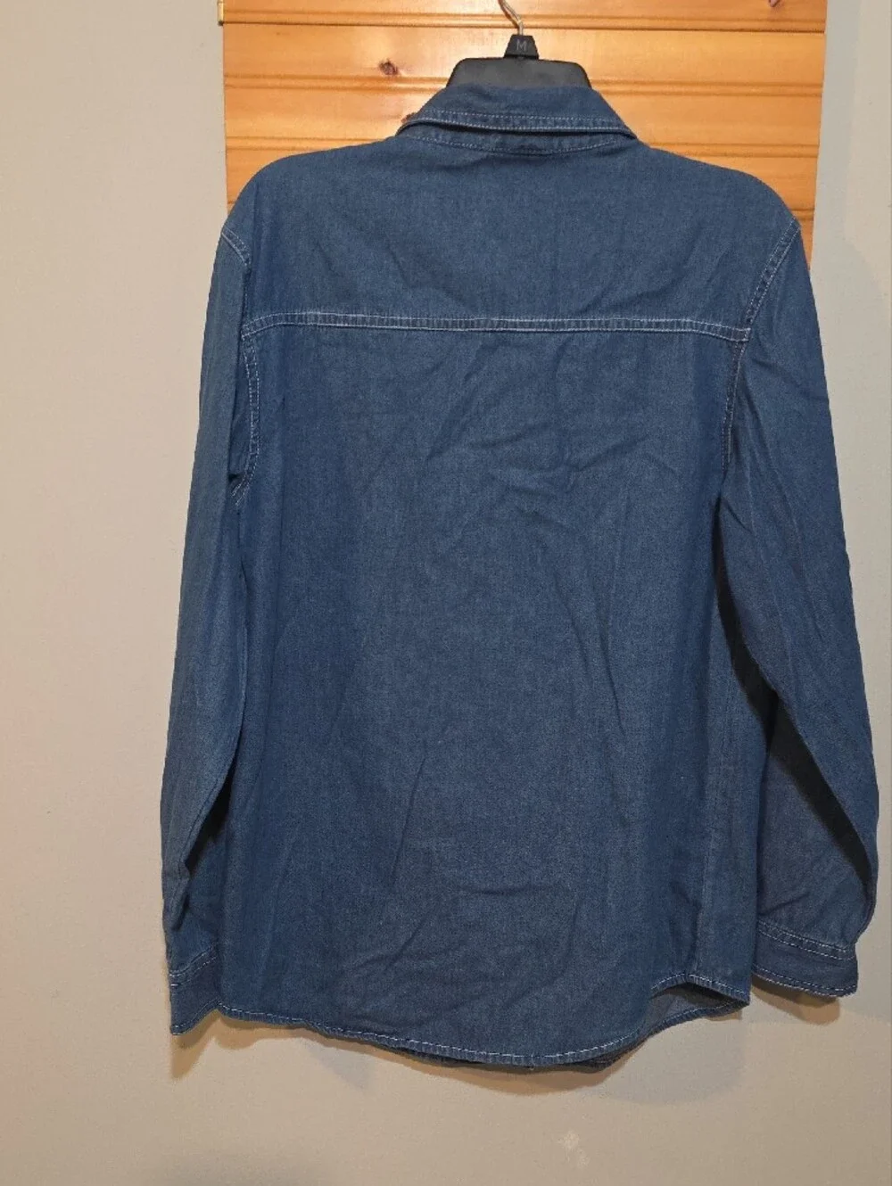 Vintage Bobbie Brooks Denim Shirt Embroidered Fall Leaves Sz Small GUC